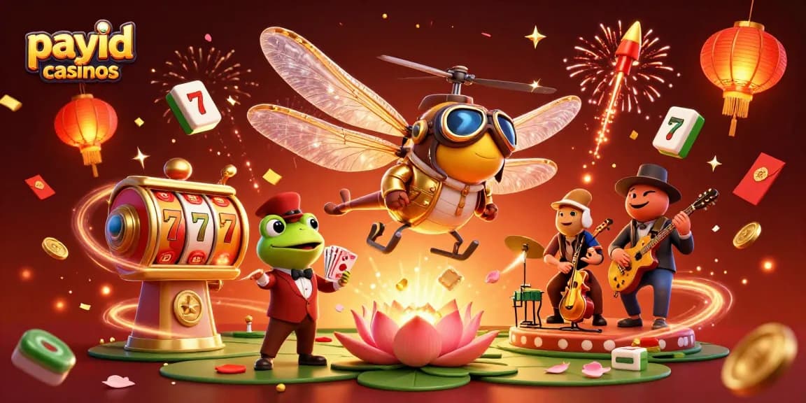 Play exciting payid casinos with seamless deposits and game elements in a vibrant 3D illustration.