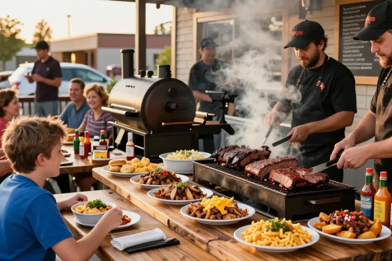 Experience the best restaurant Alberta offers with succulent BBQ meats and vibrant sides in a bustling Calgary scene.